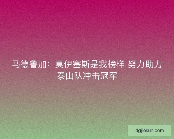 马德鲁加:莫伊塞斯是我榜样 努力助力泰山队冲击冠军 马德鲁加:莫伊塞斯是我榜样 努力助力泰山队冲击冠军